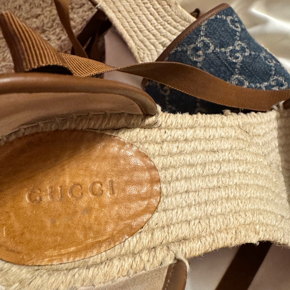 Gucci Denim wedge sandals 42 - Picture 6 of 9
